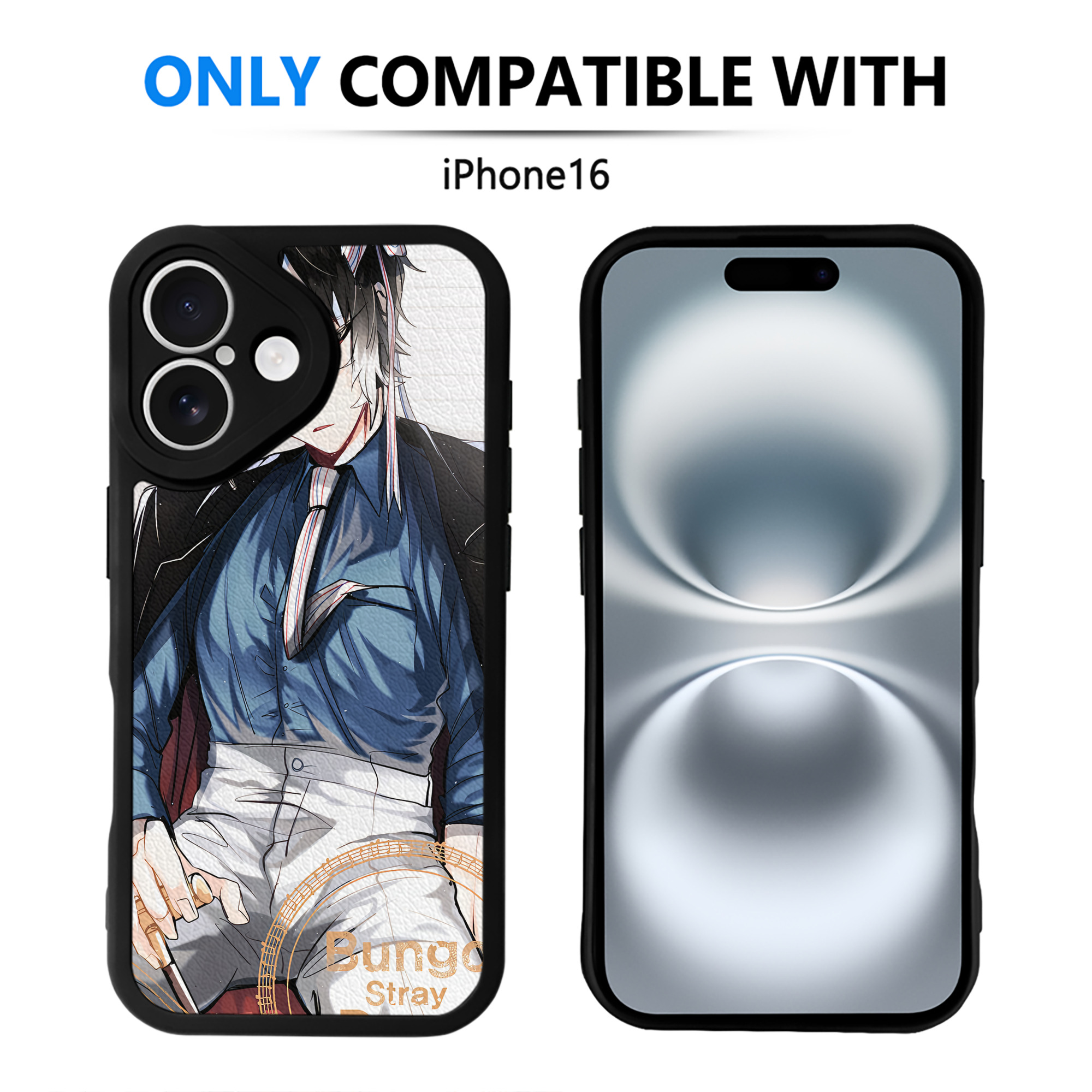 （画像用） 文豪ストレイドッグス Bungo Stray Dogs 【iPhone 16シリーズ対応】シリコンスマホケース（レザー調） 材質：シリコン